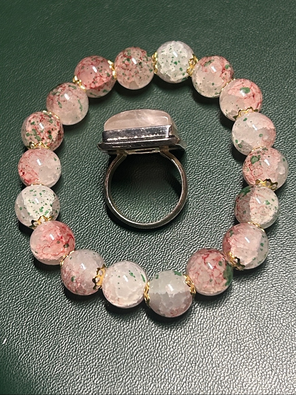 Rectangular Rose Quartz Statement Ring - Picture 4 of 4